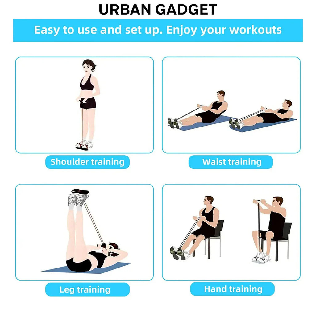 Premium Tummy Trimmer – Foot Pedal Resistance Band (Random Colors)