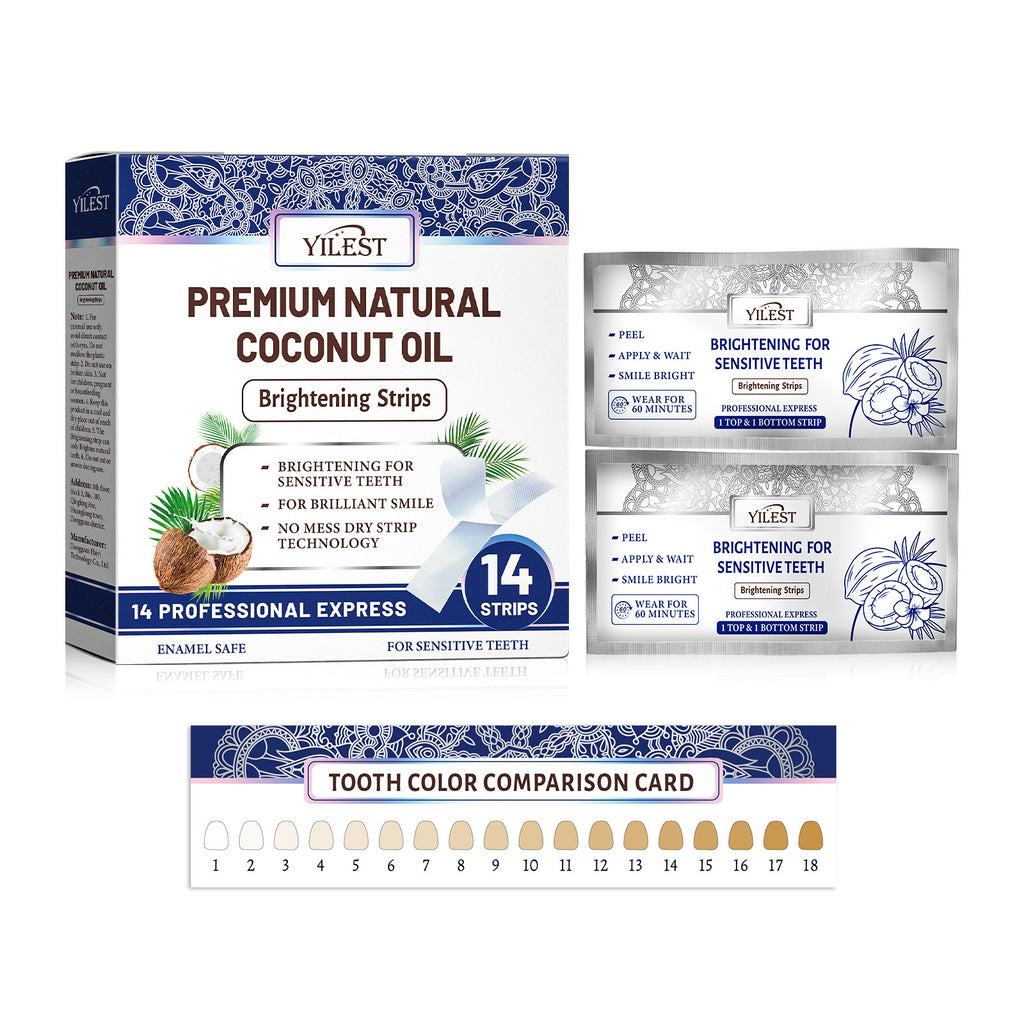 Guru Nanda Premium Teeth Whitening Strips with Coconut Oil – 14 Strips (7 Treatments)