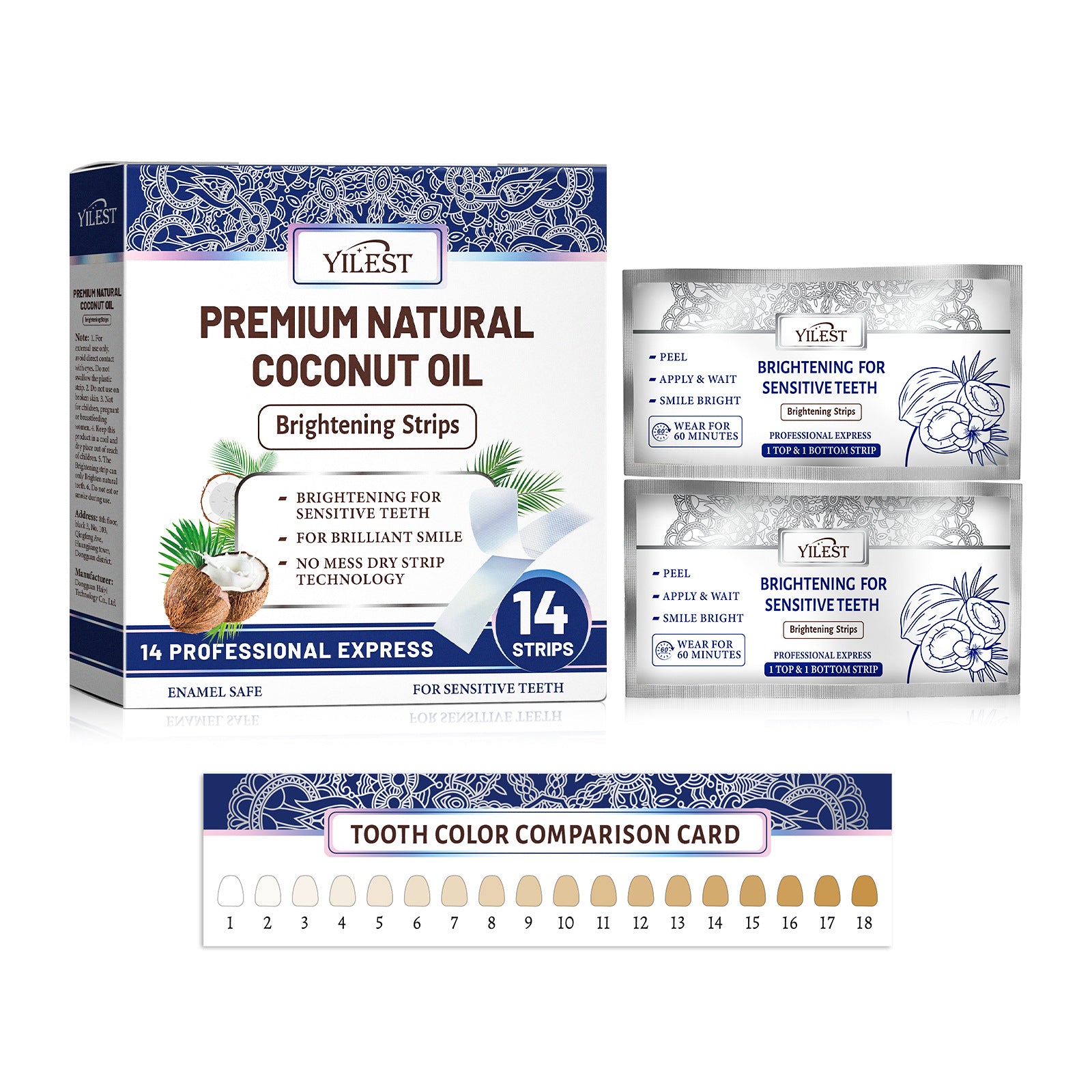 Guru Nanda Premium Teeth Whitening Strips with Coconut Oil – 14 Strips (7 Treatments)
