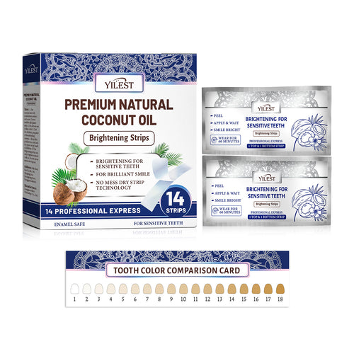 Guru Nanda Premium Teeth Whitening Strips with Coconut Oil – 14 Strips (7 Treatments)