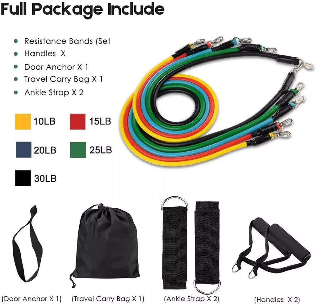 🔥 Premium 11-Piece Resistance Band Set